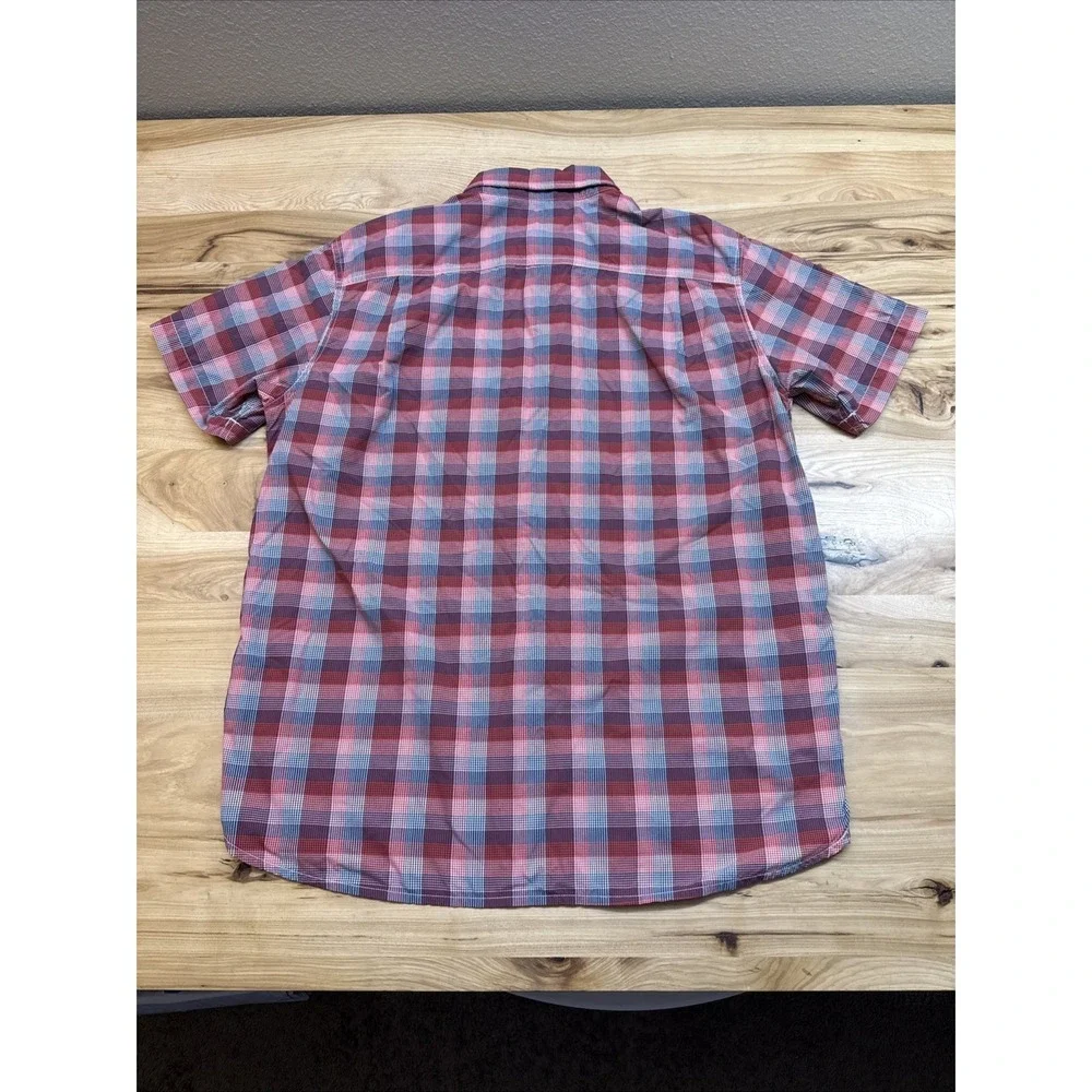 The North Face Men's Red Plaid Button Front Short Sleeve Casual Shirt Size XL - Picture 5 of 5